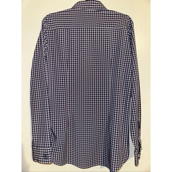 Mizzen + Main Leeward Shirt Mens M Medium Standard Fit Blue Pink Plaid Performan - Picture 5 of 7